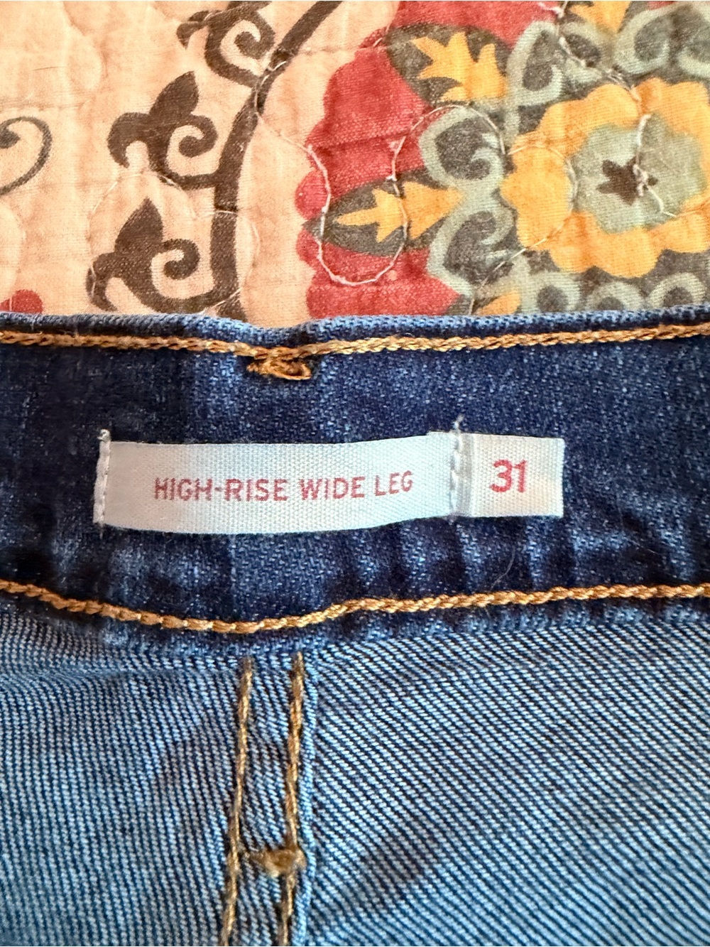 Classic Wide-Leg Dark Wash Jeans - Blue - Picture 3 of 4